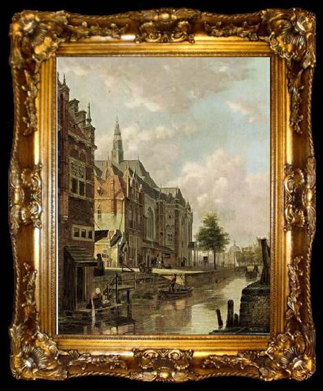 framed  unknow artist European city landscape, street landsacpe, construction, frontstore, building and architecture. 123, ta009-2